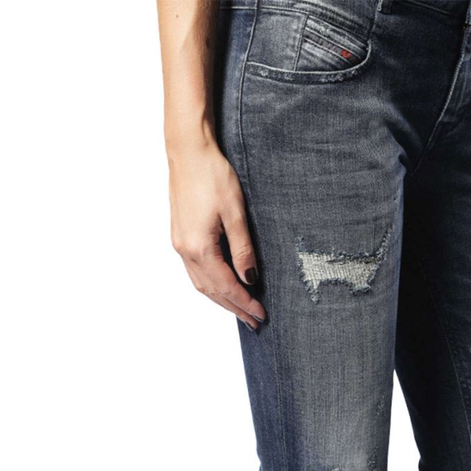 ベルシー 0860k レディース デニム ジーンズ レギュラー スリム ダークブルー ジップフライ ディーゼル