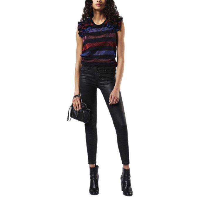 ディーゼル スキンジー 0662e レディース デニム ジーンズ スーパースリム スキニー ジップフライ シャイニー ブラック