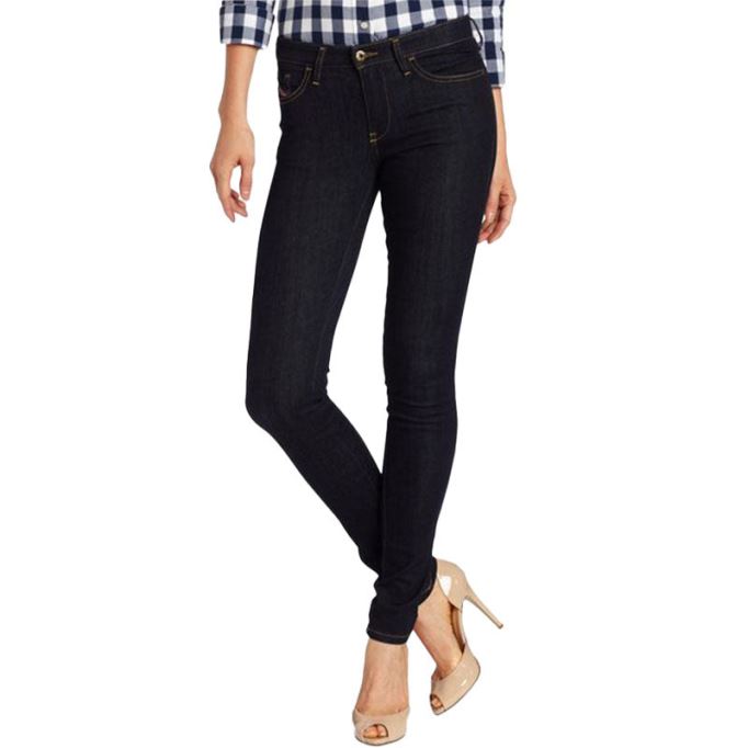 Skinzee 0813c レディース デニム ジーンズ スーパースリム スキニー ジップフライ ダークブルー ディーゼル