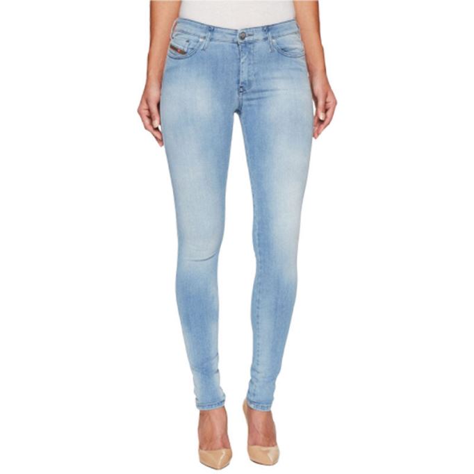 スキンジー 084cr レディース デニム ジーンズ フェード ストレッチ スーパースキニー フィット ブルー パンツ ディーゼル