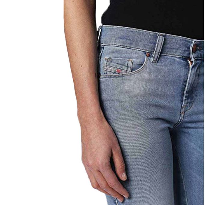 サンディ 084rh レディース デニム ジーンズ フェード レギュラー スリムフィット カジュアル ブルー パンツ ディーゼル