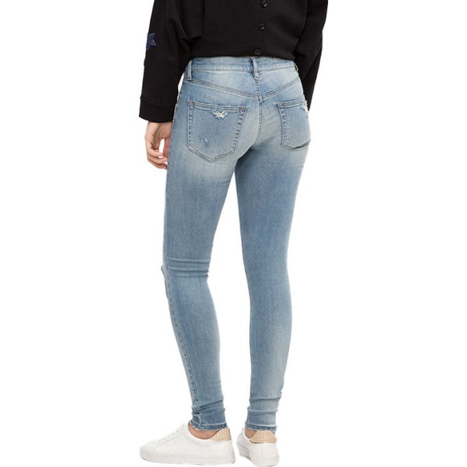 ディーゼル Slandy 084mt レディース デニム ジーンズ ダメージ トラウザー カジュアル ブルー パンツ