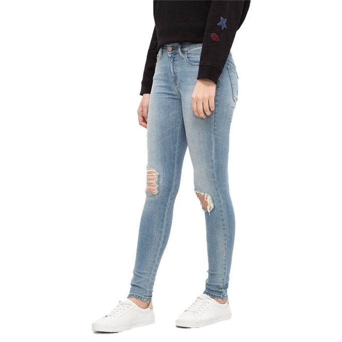 ディーゼル Slandy 084mt レディース デニム ジーンズ ダメージ トラウザー カジュアル ブルー パンツ