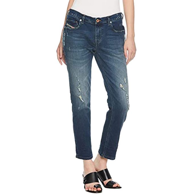 ベルシー アンクル 084yy レディース ジーンズ レギュラー スリム ストレート ローウエスト フィット パンツ ディーゼル