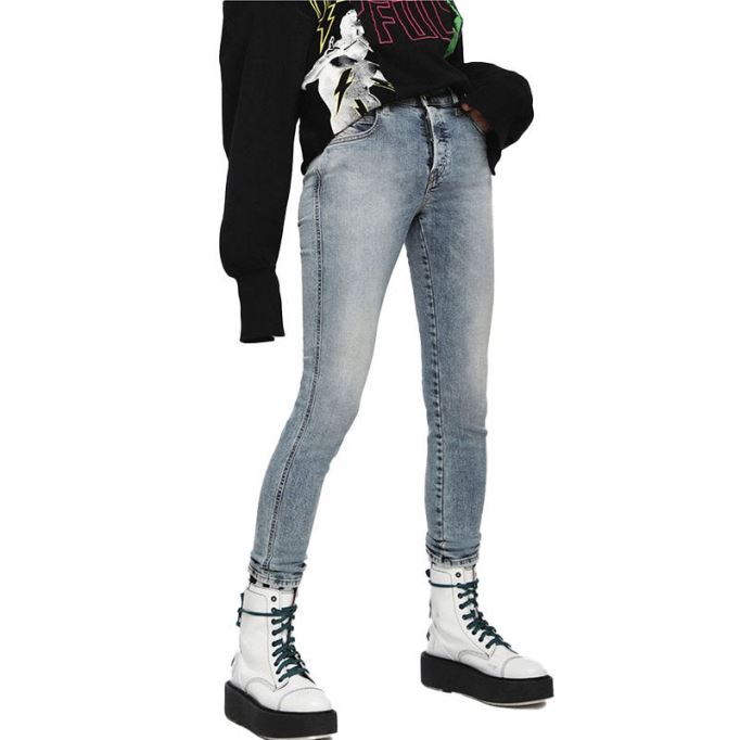 ディーゼル バビラ 069bn レディース ジーンズ デニム スリム スキニー レギュラー ウエスト フィット パンツ