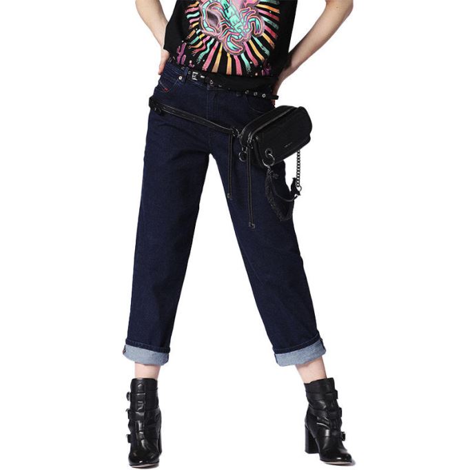 ニクラ 084cg レディース ジーンズ デニム レギュラー ストレート ハイウエスト フィット パンツ ディーゼル