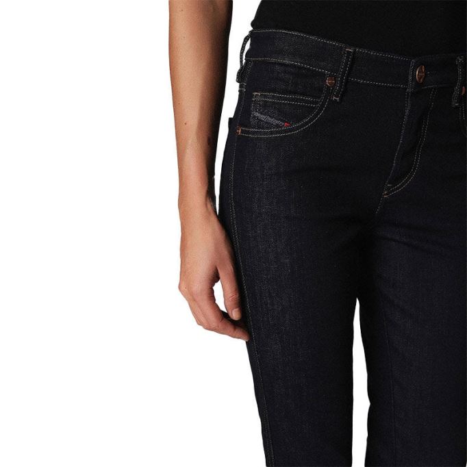 ディーゼル バビラ 0665w レディース ジーンズ デニム スリム スキニー レギュラー ウエスト フィット パンツ