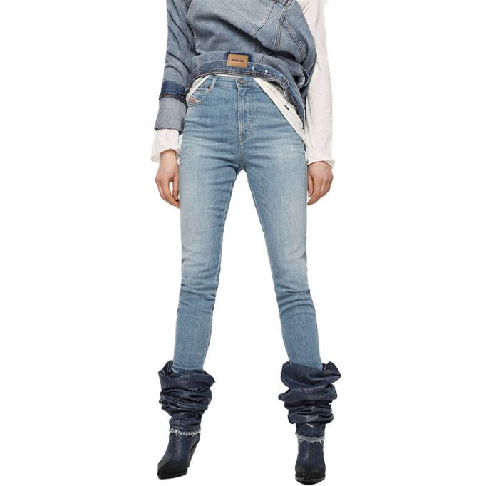 ディーゼル バビラ ハイ 081af レディース ジーンズ デニム スリム スキニー ハイウエスト フィット パンツ