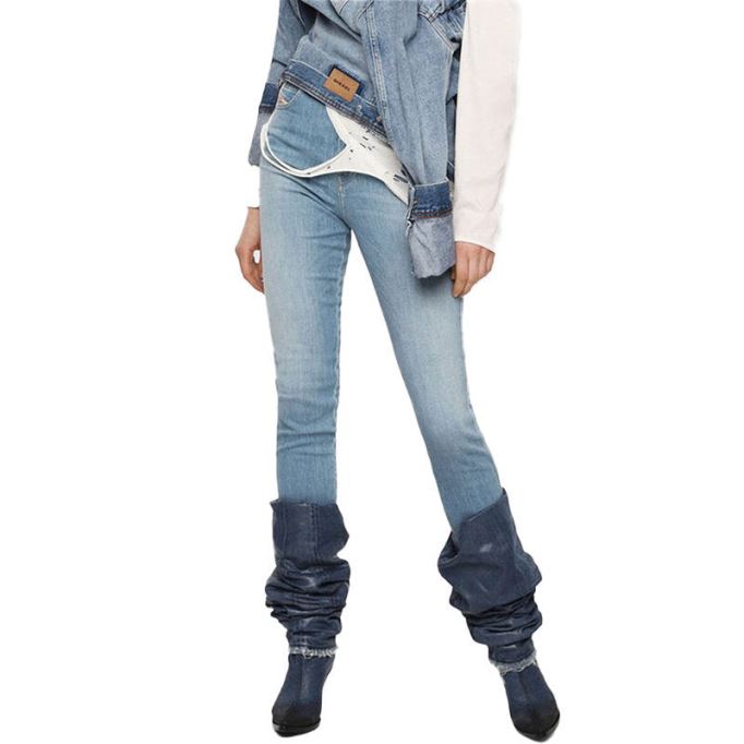 ディーゼル バビラ ハイ 081af レディース ジーンズ デニム スリム スキニー ハイウエスト フィット パンツ