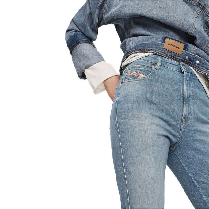 ディーゼル バビラ ハイ 081af レディース ジーンズ デニム スリム スキニー ハイウエスト フィット パンツ