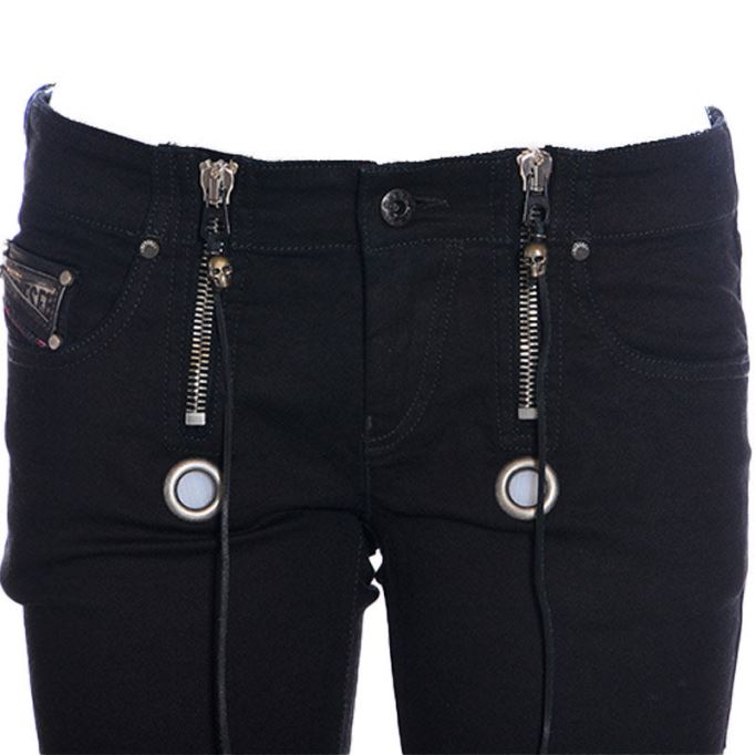 Grupee 0608s レディース ジーンズ スウェット ジョギング ストレッチ スキニーフィット デニム パンツ ディーゼル