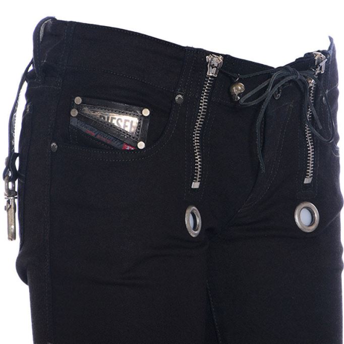 Grupee 0608s レディース ジーンズ スウェット ジョギング ストレッチ スキニーフィット デニム パンツ ディーゼル