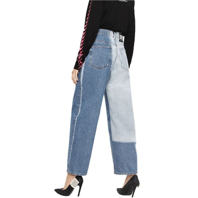 Widee 0077v レディース ジーンズ デニム レギュラー ストレート ハイウエスト フィット パンツ ディーゼル