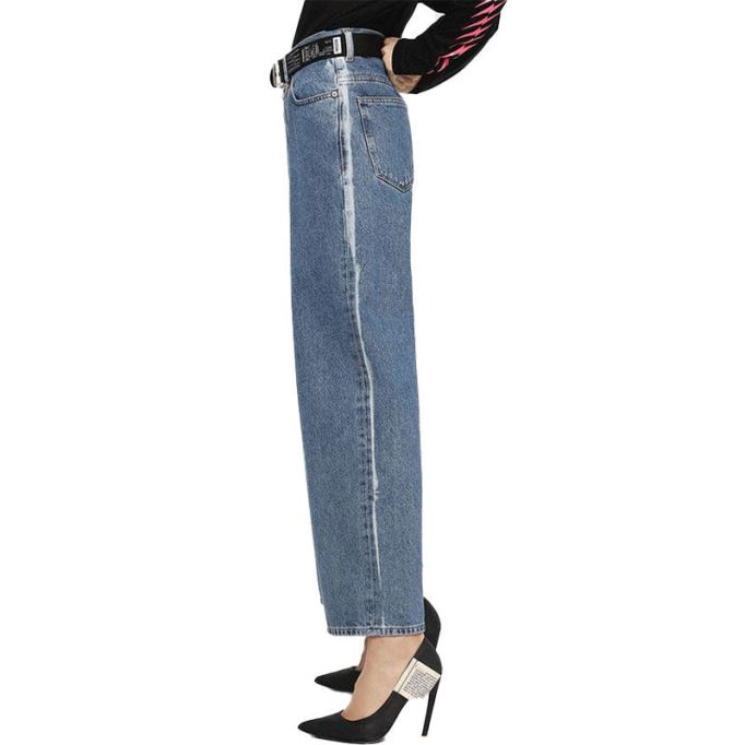Widee 0077v レディース ジーンズ デニム レギュラー ストレート ハイウエスト フィット パンツ ディーゼル