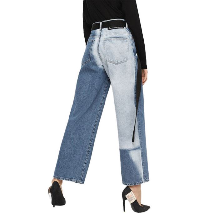 Widee 0077v レディース ジーンズ デニム レギュラー ストレート ハイウエスト フィット パンツ ディーゼル