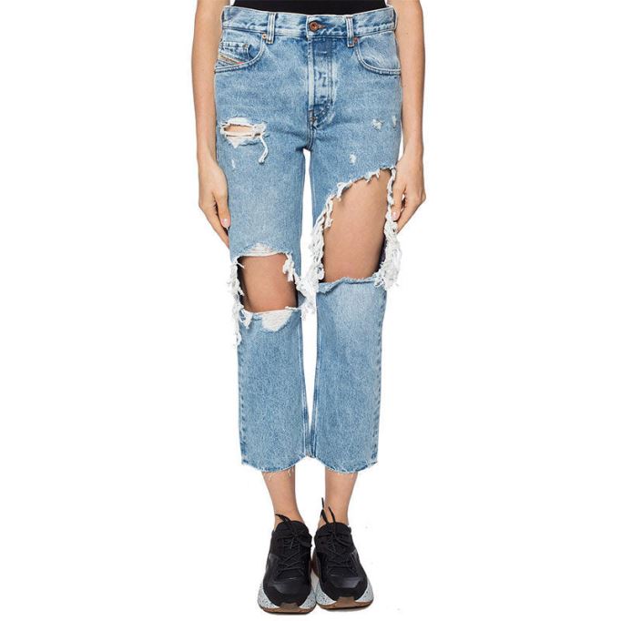 ディーゼル アリエル 0076n レディース ジーンズ デニム レギュラー ストレート レギュラー ウエストフィット パンツ