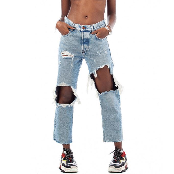 ディーゼル アリエル 0076n レディース ジーンズ デニム レギュラー ストレート レギュラー ウエストフィット パンツ