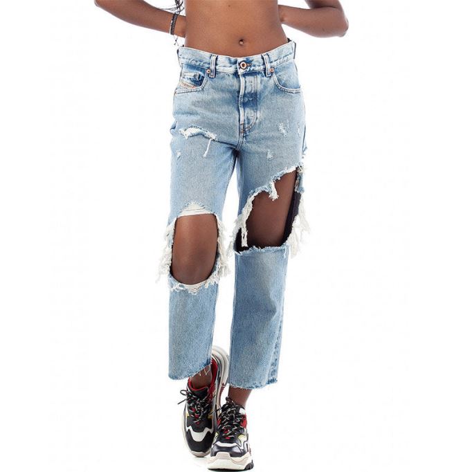 ディーゼル アリエル 0076n レディース ジーンズ デニム レギュラー ストレート レギュラー ウエストフィット パンツ