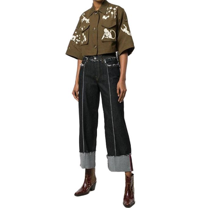 Widee F 0699g レディース ジーンズ デニム レギュラー ストレート ハイウエスト フィット パンツ ディーゼル