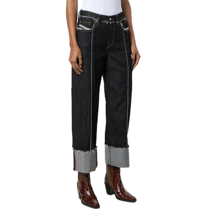 Widee F 0699g レディース ジーンズ デニム レギュラー ストレート ハイウエスト フィット パンツ ディーゼル