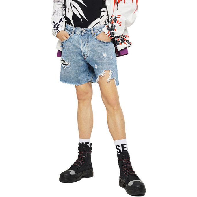 ディーゼル D Kirm 0077y レディース ジーンズ ショート デニム レギュラー フィット サマー カジュアル ショーツ