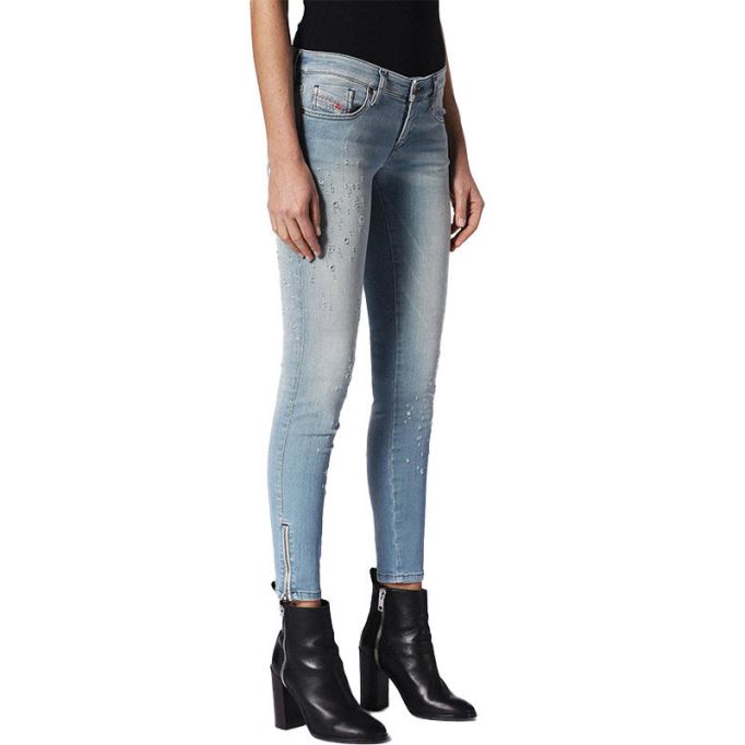 ディーゼル スキンジー ロー ジップ 084px レディース ジーンズ スーパー スリム スキニー ロー ウエスト フィット パンツ