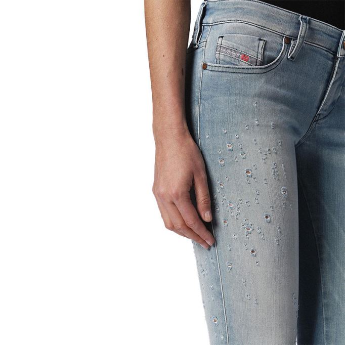 ディーゼル スキンジー ロー ジップ 084px レディース ジーンズ スーパー スリム スキニー ロー ウエスト フィット パンツ